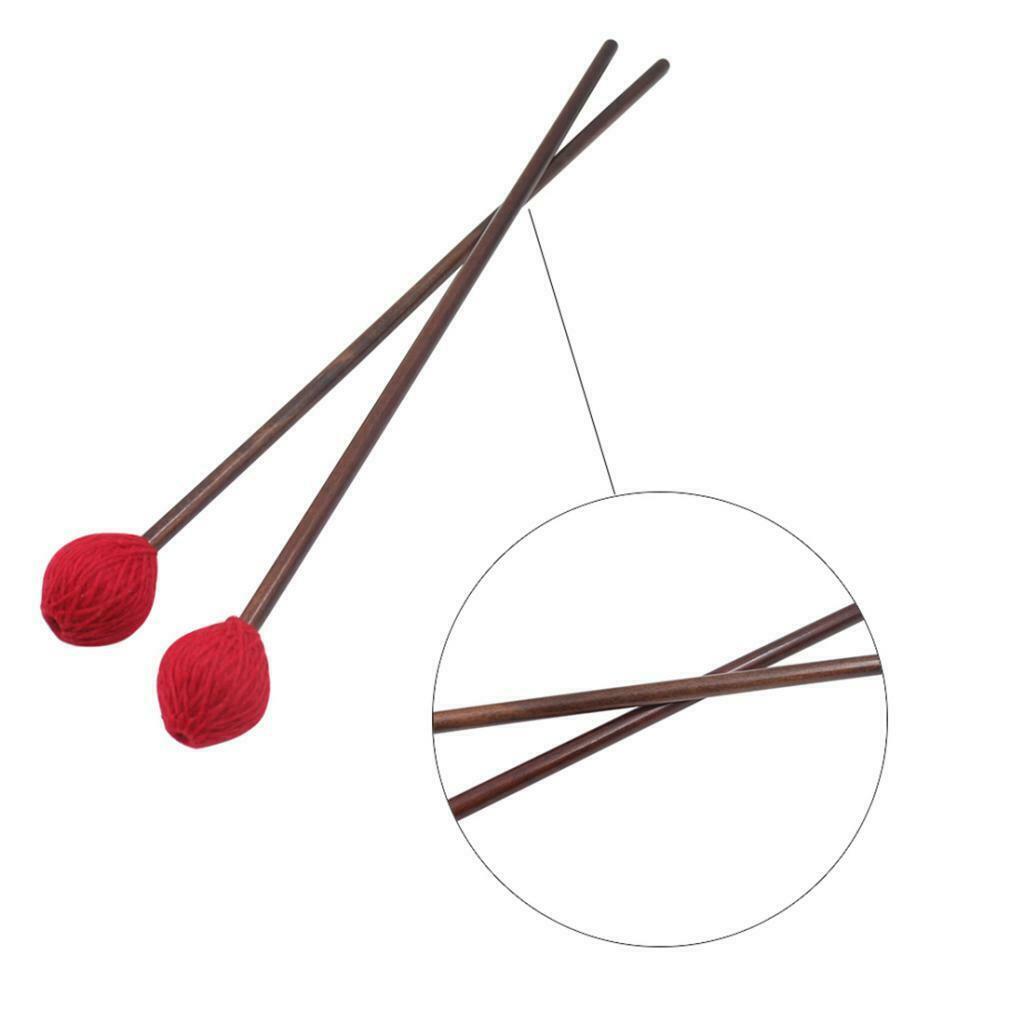 1 Pair Marimba Xylophone Mallets Sticks Red Hammer Head 42.5cm for Kids Adults