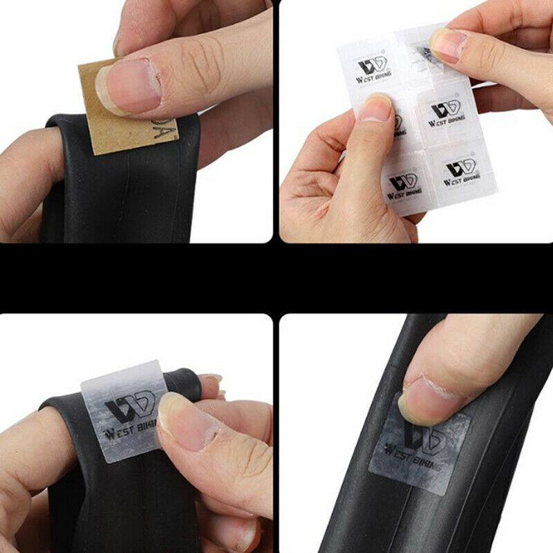 6pcs Tire Patch Kit Bicycle Repair Tool No Glue Puncture Repair Quick Dry.l8