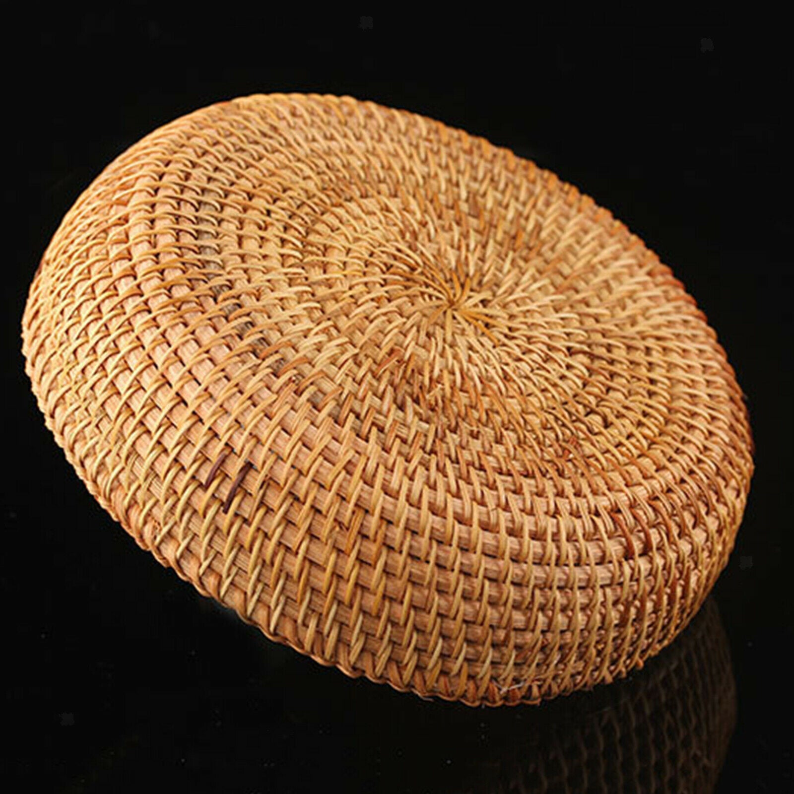 Handmade Round Woven Bread Roll Basket Fruits Bowl Storage Tray Container