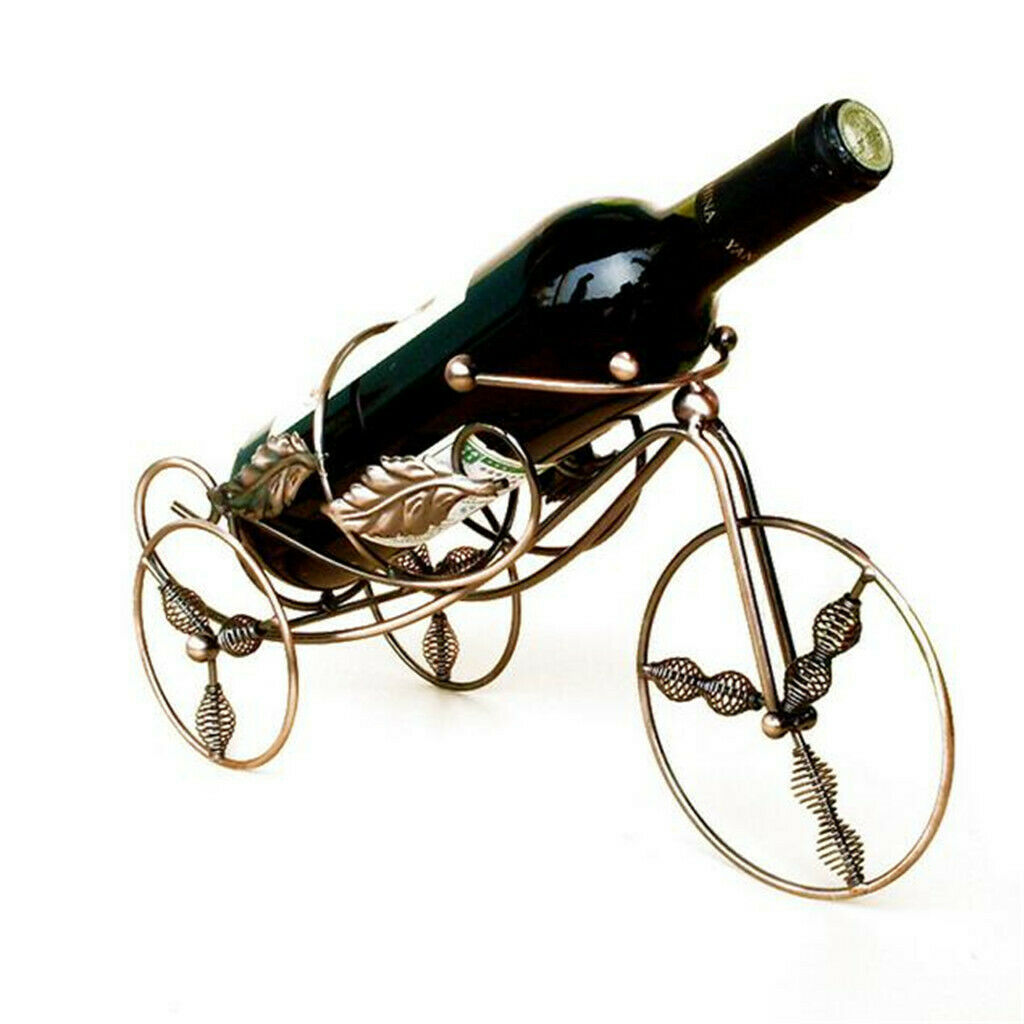 Iron Tricycle Wine Bottle Holder Wine Serving Elegant Desktop Gift Present