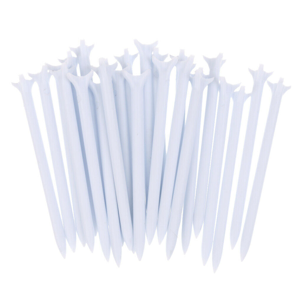 Pack of 25 Pieces 82mm Plastic Golf Tees Golf Equipments Accessories White
