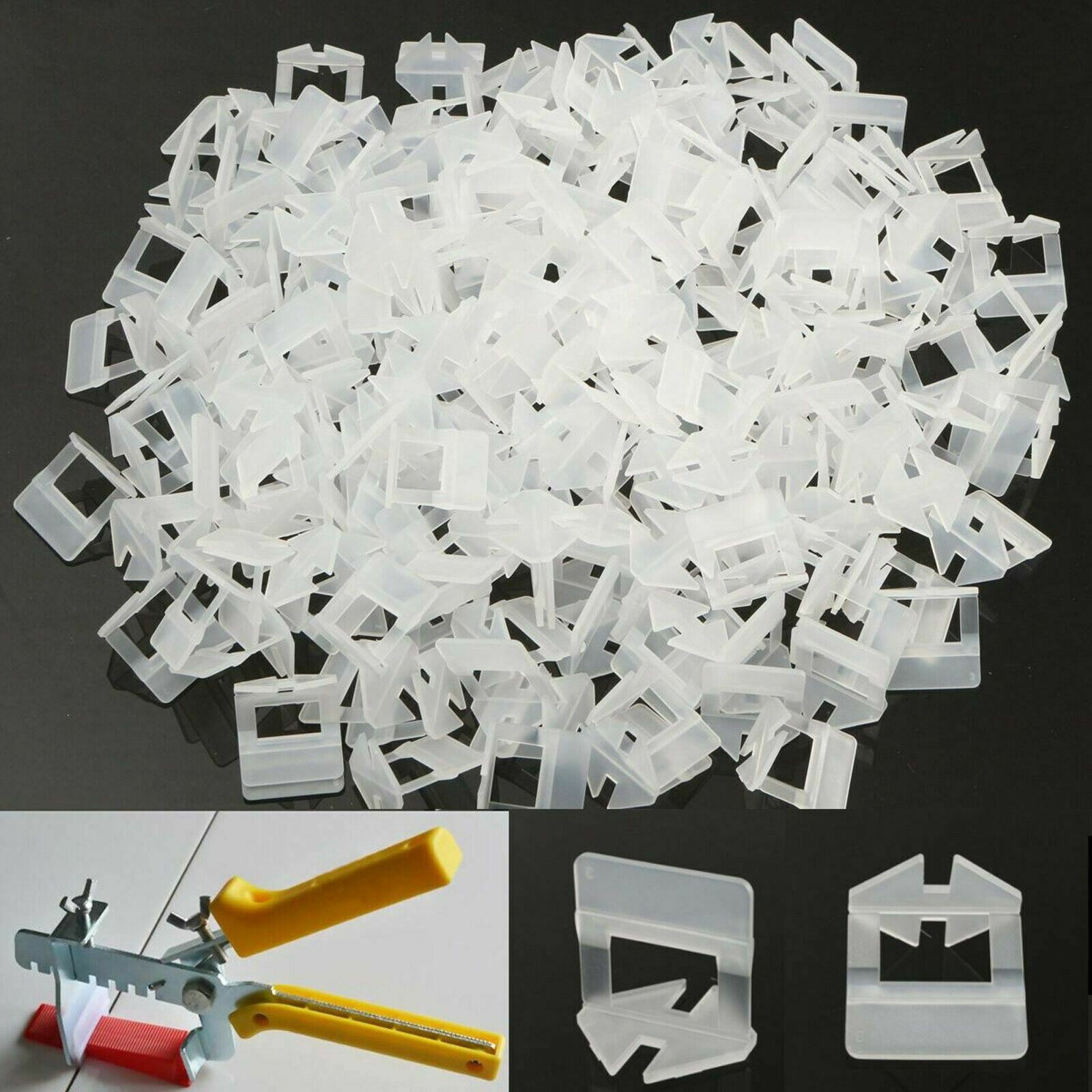 200Pcs 1mm Tile Tiling Leveling Levelling System Floor Spacer Plastic Clip Tool