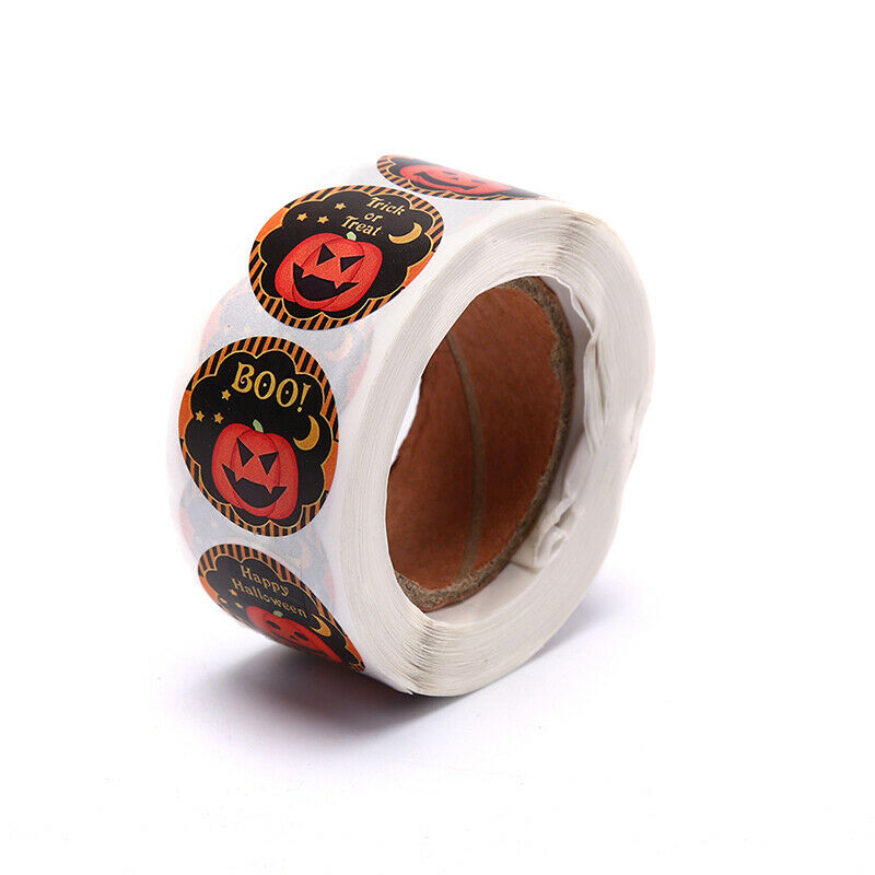 500Pcs/Roll Halloween Pumpkin Decor Labels Seal Stickers DIY Gift Paper S.l8