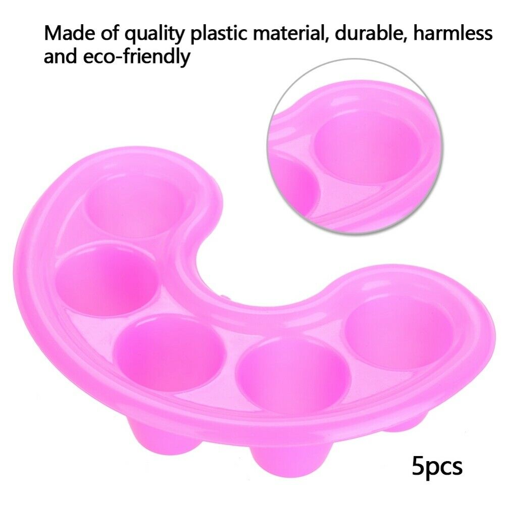 5pcs Nail Soaker Bowl Nail Art Tips Soakers Tray Polish Gel Treatment Remover