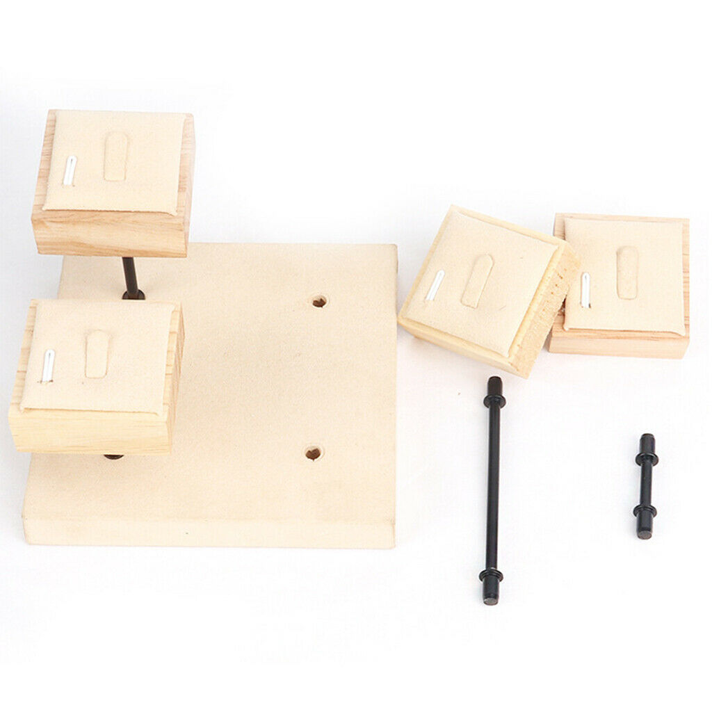 Versatile Wood Jewelry Display Stand Shelf Four-Layer for Rings Display