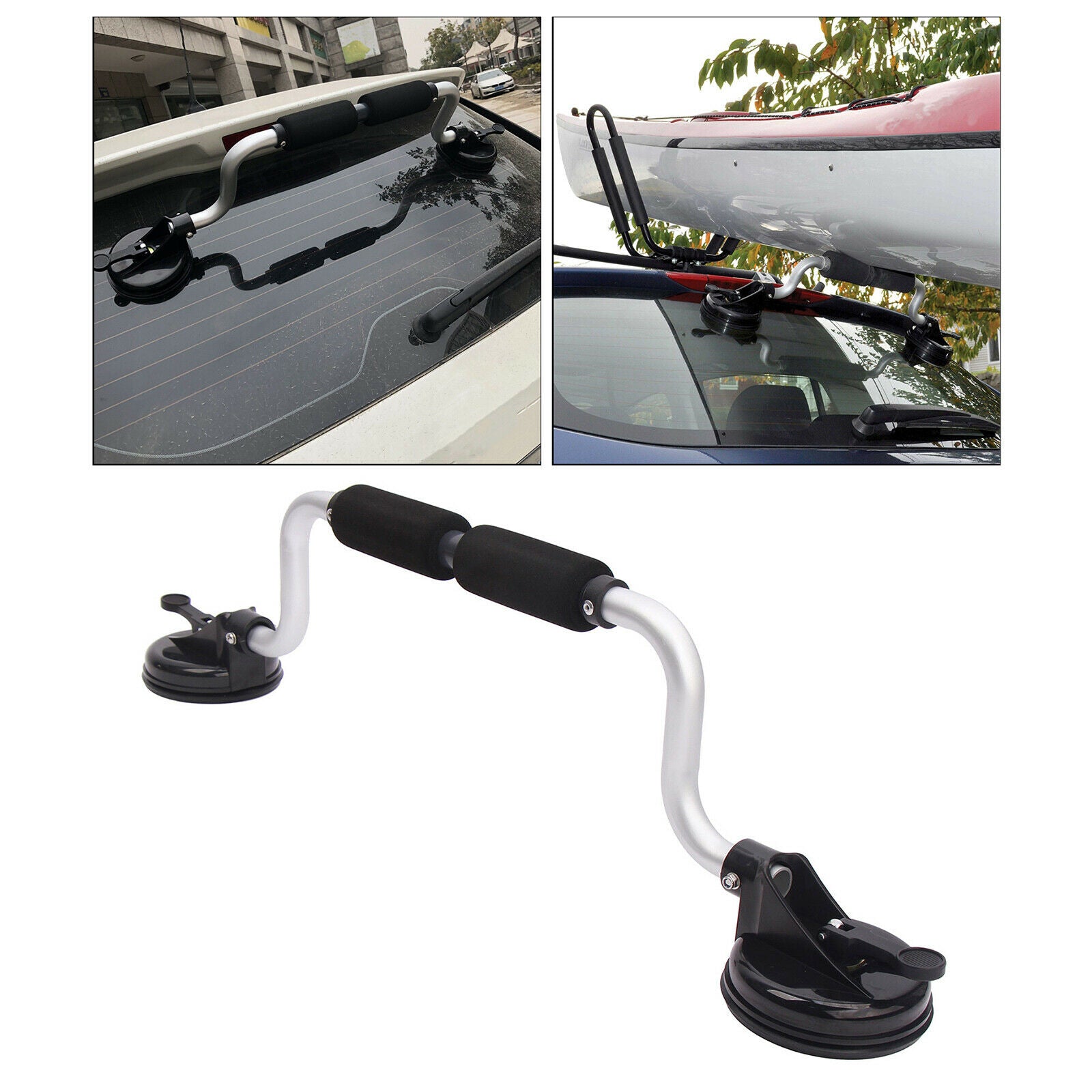 Universal Kayak Roller Car Top Rack Carrier Suction Cup Mounting Holder