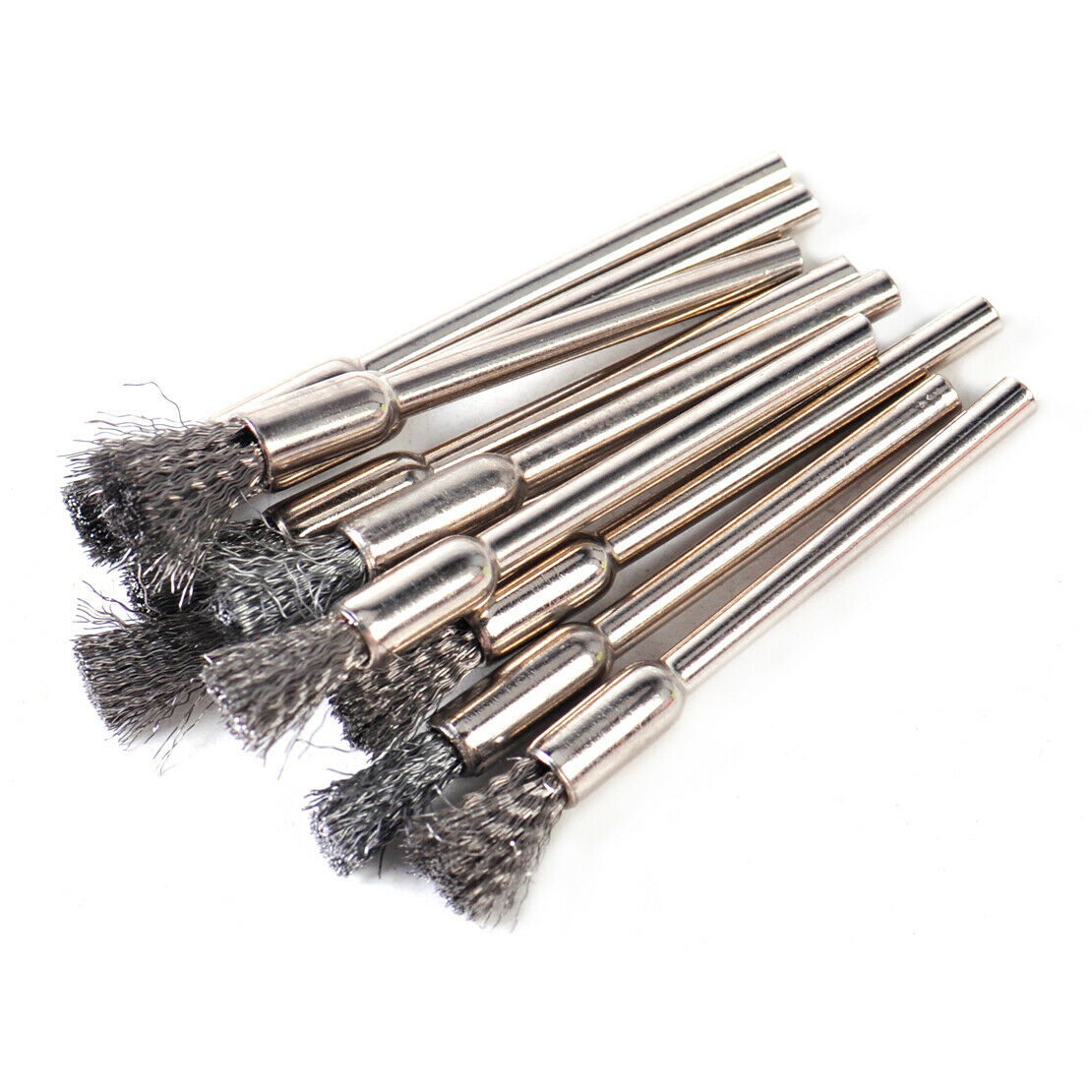 10x Steel Pencil Wire Shank Brushes Rotary Tool for Dremal Polish Cleaning An