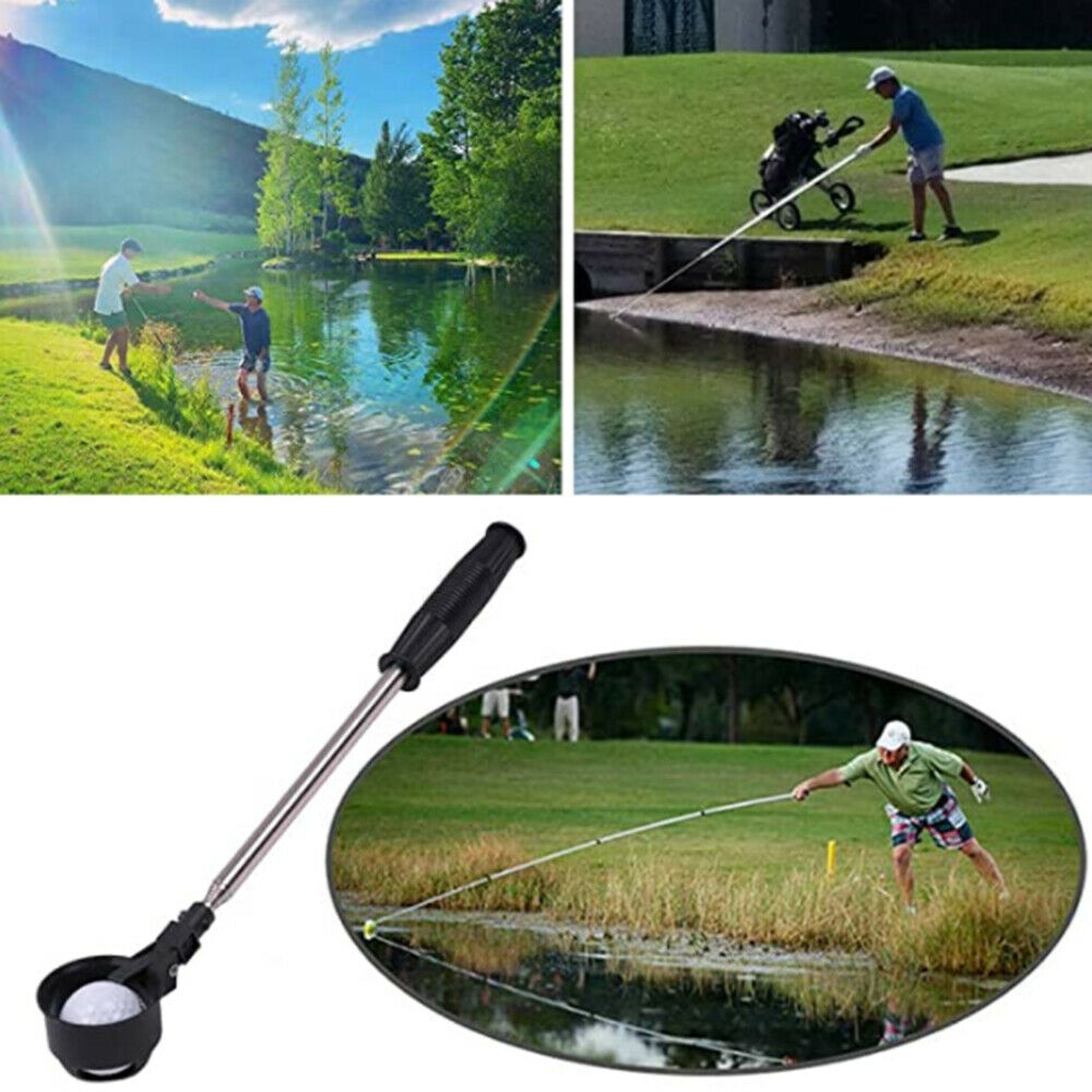 Golf Telescopic Ball Picker Stainless Steel Shaft Scoop Golf Ball Retriever