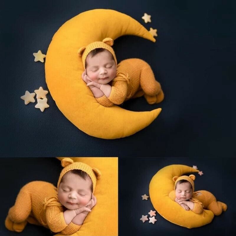 Baby Hat Posing Moon Pillow Stars Set Newborn Photography Props Infants PhotD2L2