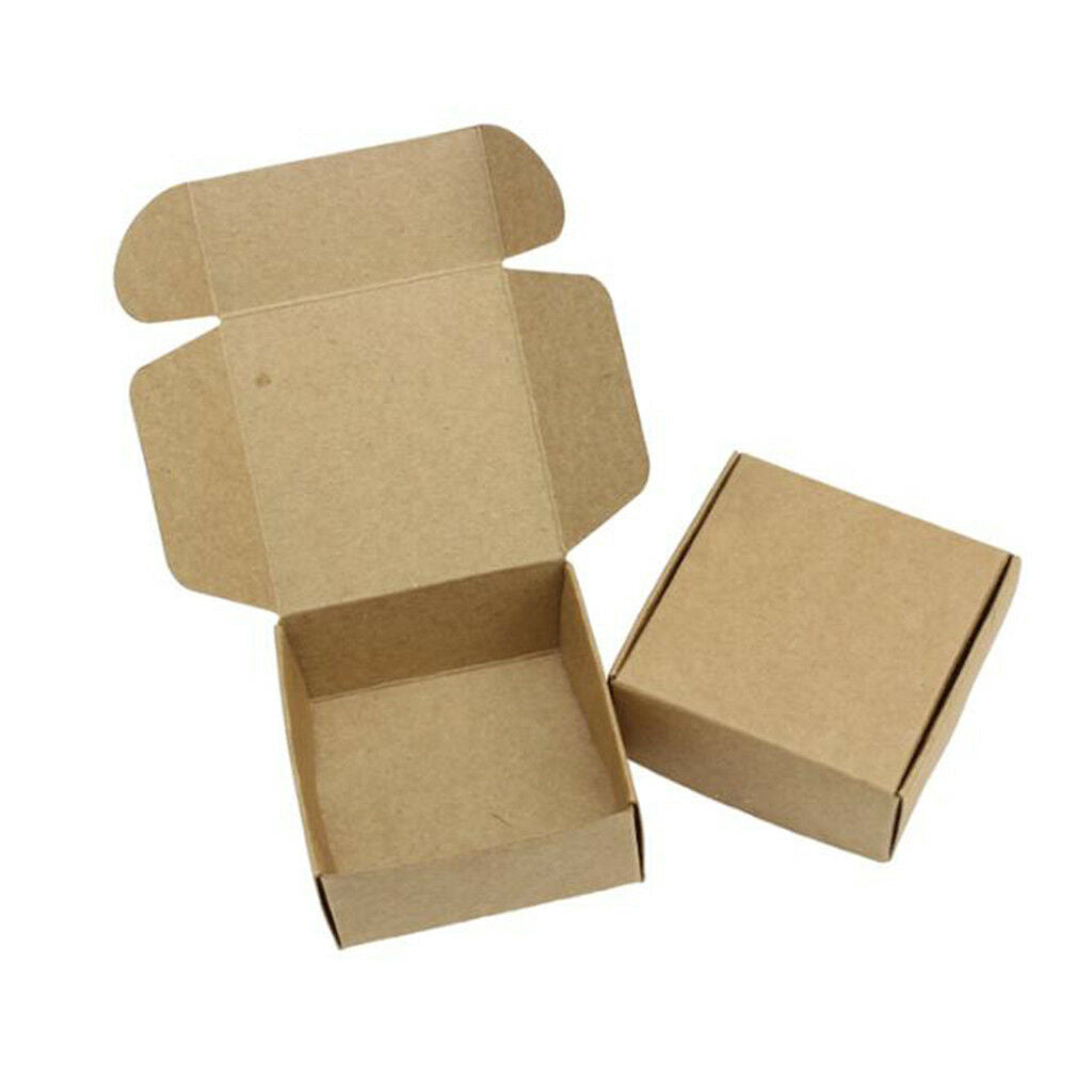 10x Folding Kraft Paper Box Handmade Candle Soap Wedding Gift Packaging Box
