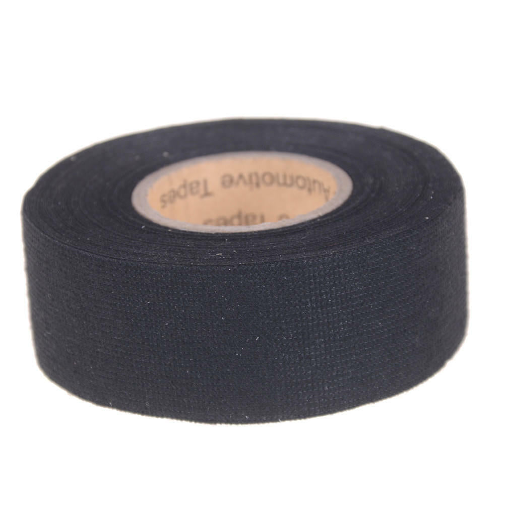 Black 32mm*12m Adhesive Cloth Fabric Tape Cable Looms Wiring Harness 9HLSPTU WF