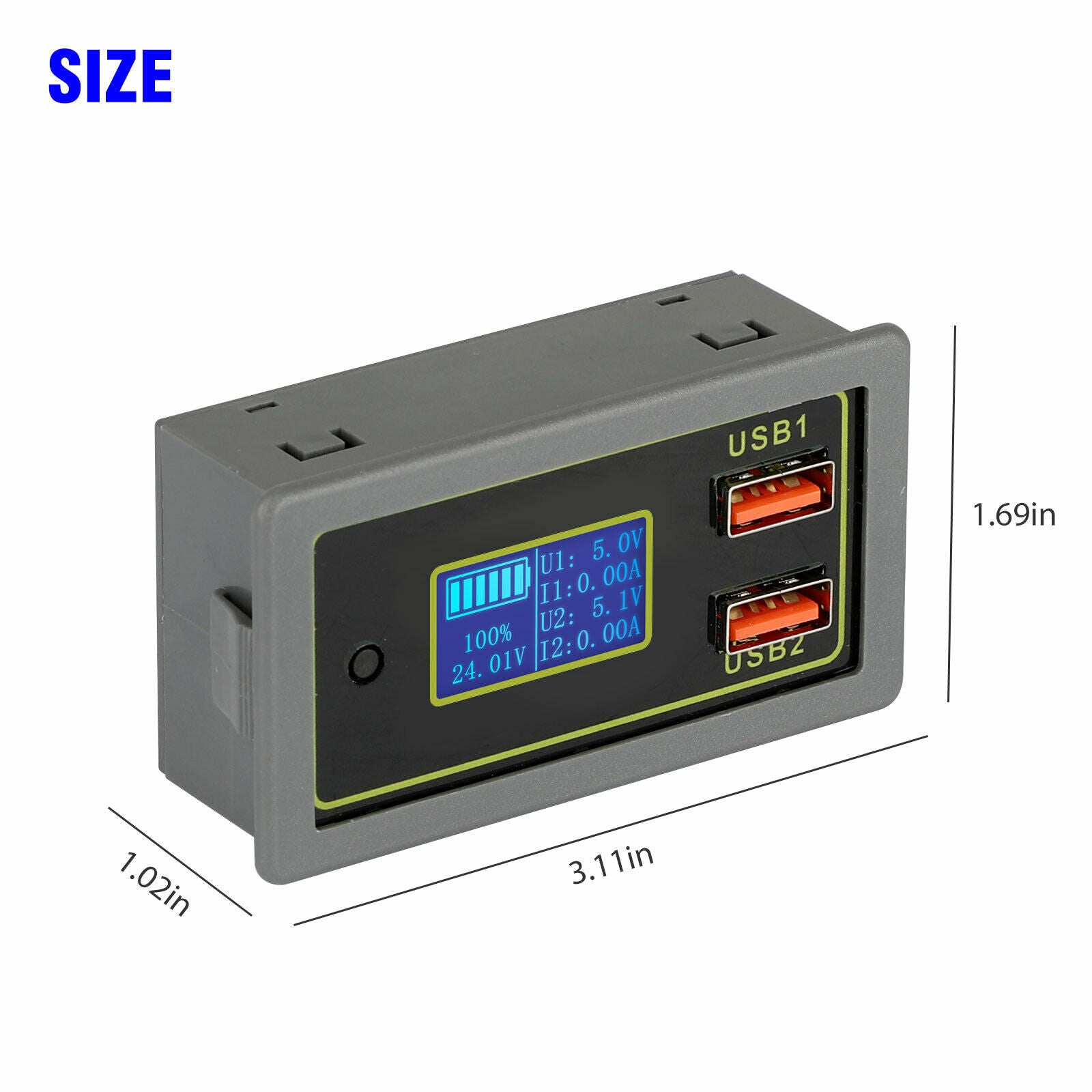 12V/24V LCD DC Battery Voltage Capacity Monitor Meter Amp Cars RV Solar System
