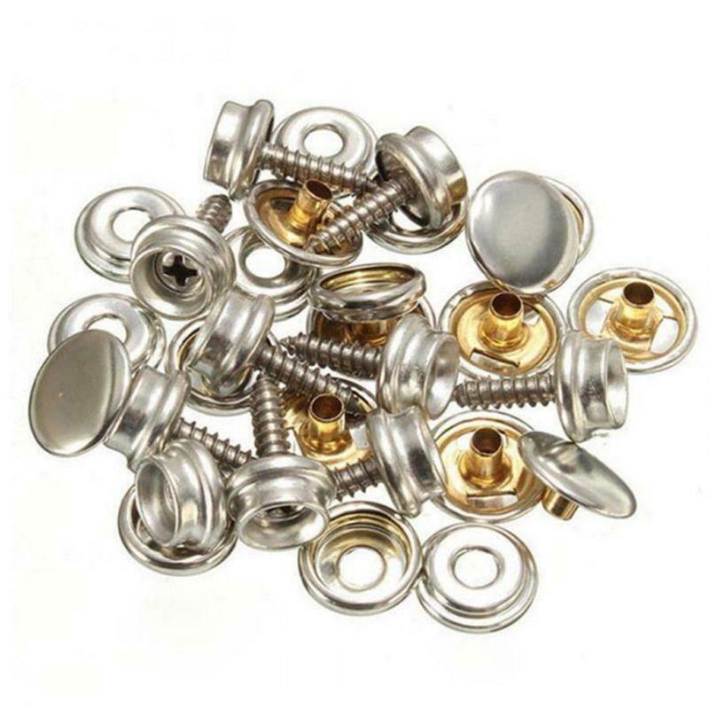 10 Sets Stainless Steel Snap Fastener Marine Yacht Boat Canvas Cover Tool Button