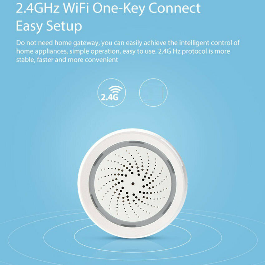 Useful 3in1 WiFi Temperature & Humidity Sensor with Siren Alarm for Alexa Google
