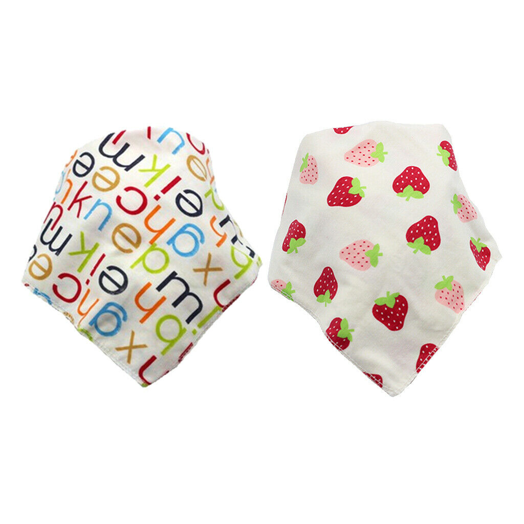 2pcs Lovely Soft Cotton Triangle Baby Bibs Burp Cloths Bibs for Boys Scarf