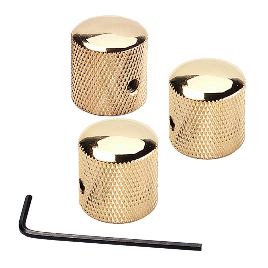 3Pcs Metal Guitar Volume Knobs Guitars Control Knobs for Electric Guitar & Bass