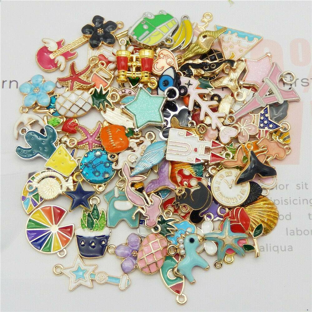 20Piece Enamel Mixed Random Send Alloy Pendant Charms Jewelry DIY Accessories