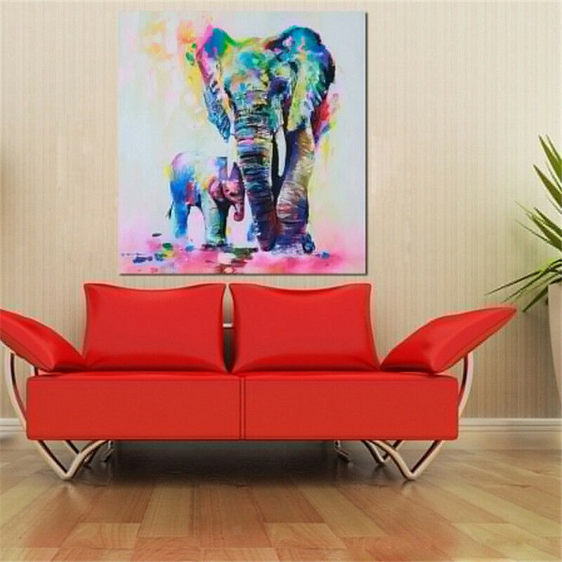 50x50cm Canvas Decorative Wall Art Painting Picture Elephant Print No Framed