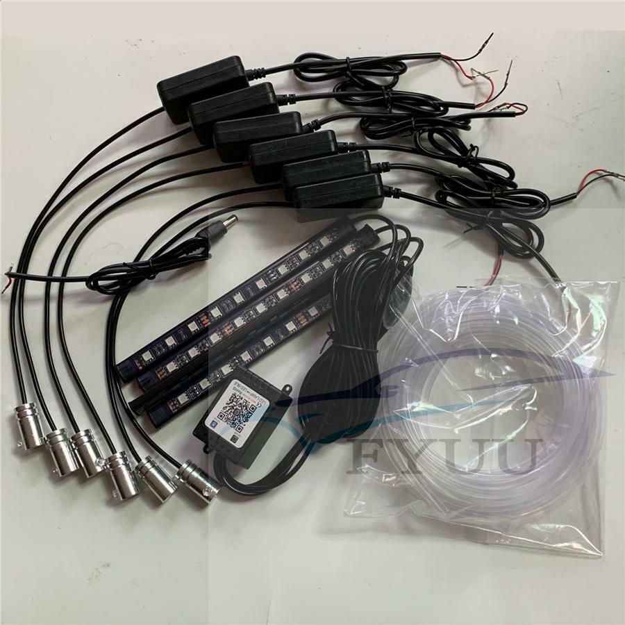 10Pcs NO Threading Ambient Light Car Atmosphere Light Lamp APP Control 64 Colors