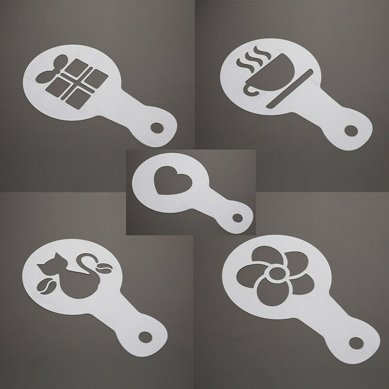 19Pcs Mold Coffee Milk Cake Cupcake Stencil Template Coffee Barista Spray ToolWF