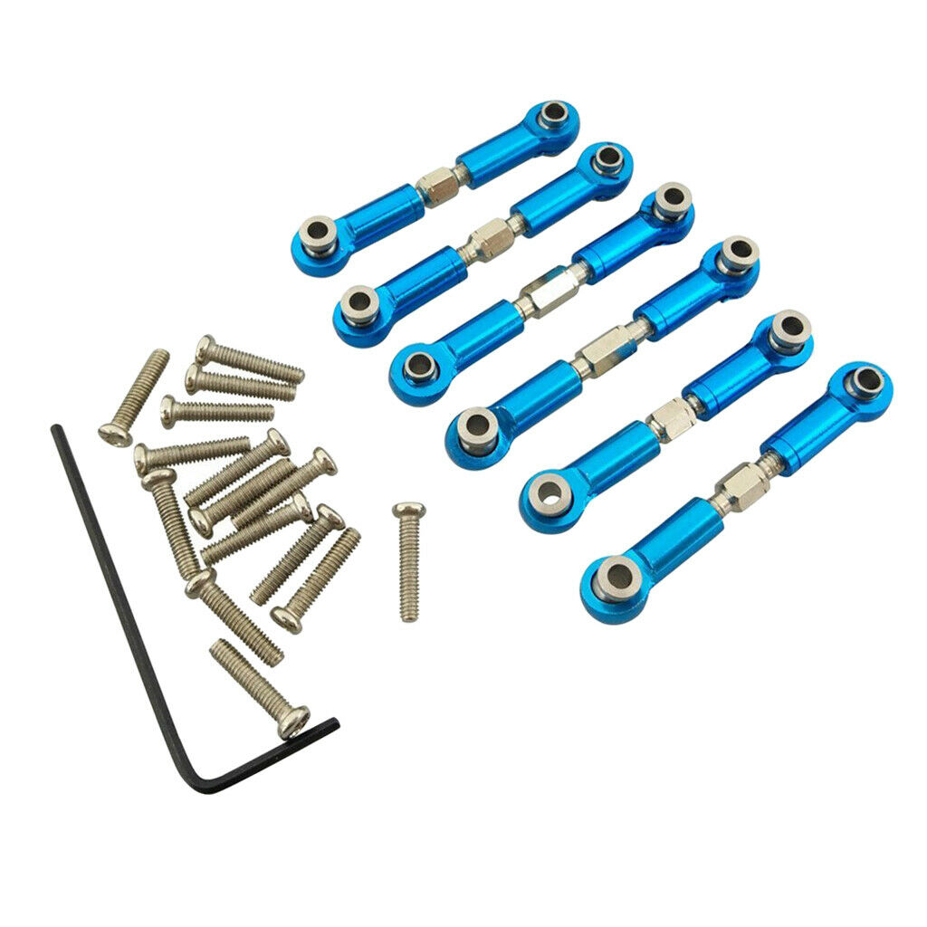 12pcs Metal Steering Linkages Front/Rear Pull Rods for WLtoys K929 A959-B A969-B