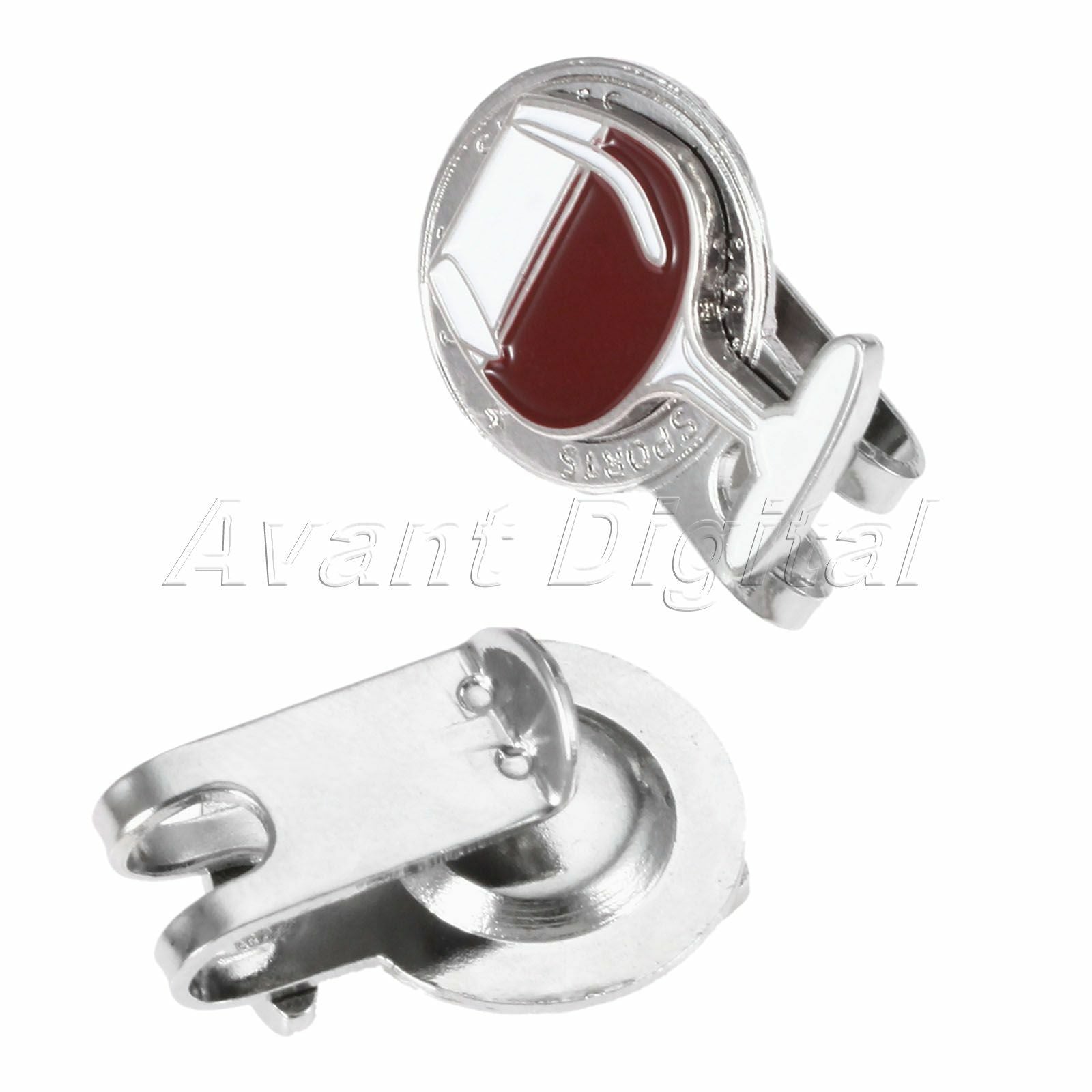 Red Wine Cup Pattern Magnetic Golf Ball Marker And Hat Clip Golf Clip Marker New