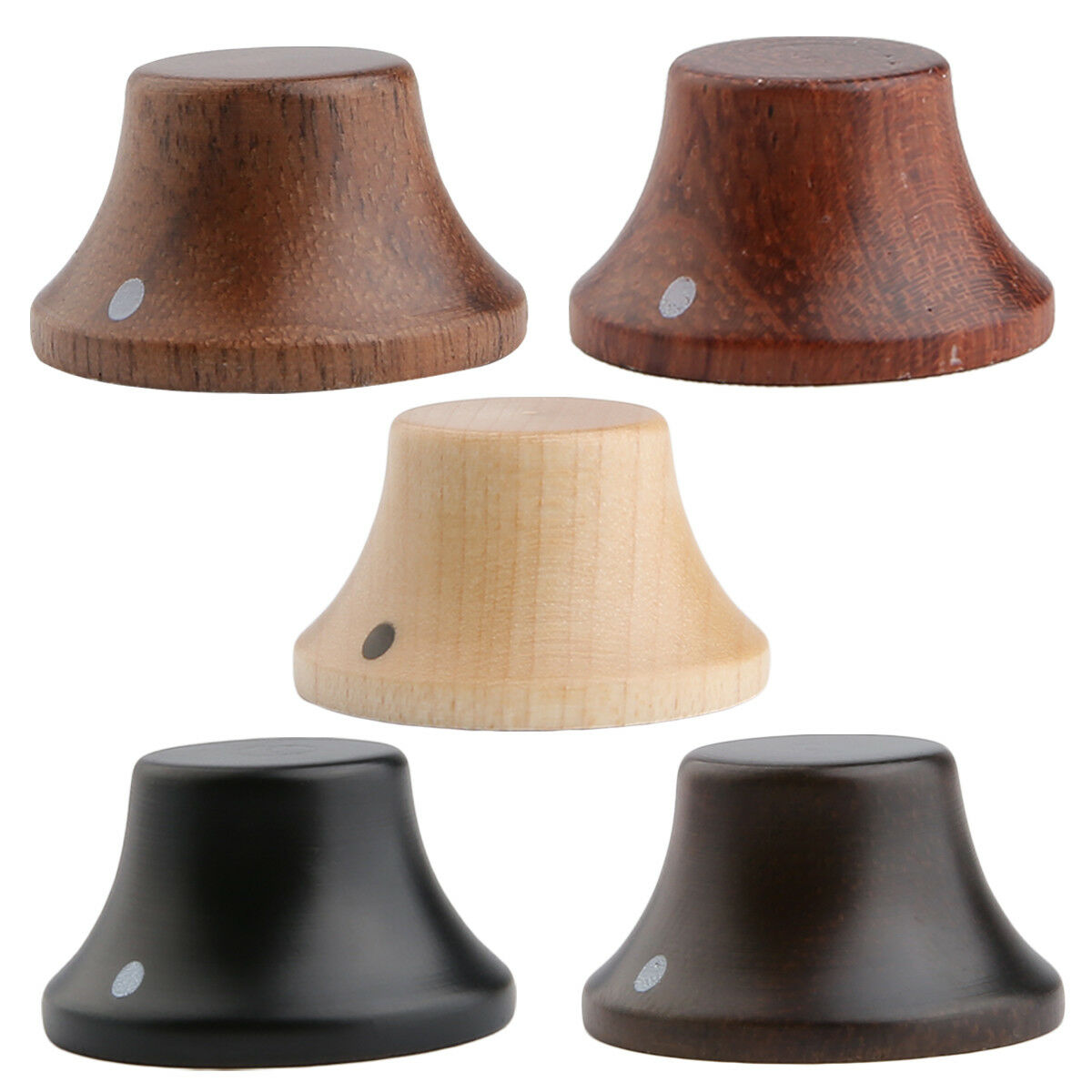 4xBubinga Wooden Strat Style Bell Knobs Guitar Bass Top Hat Knob w/Indicator Dot