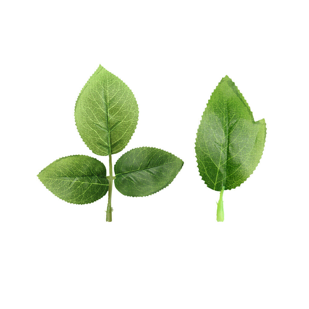 50 Pieces Artificial Silk Leaves for Bouquet Making Decorative Accessories