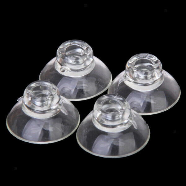 4x Aquarium Air Hose Suction Cup Clips Clamps Made Of Plastic, Transparent
