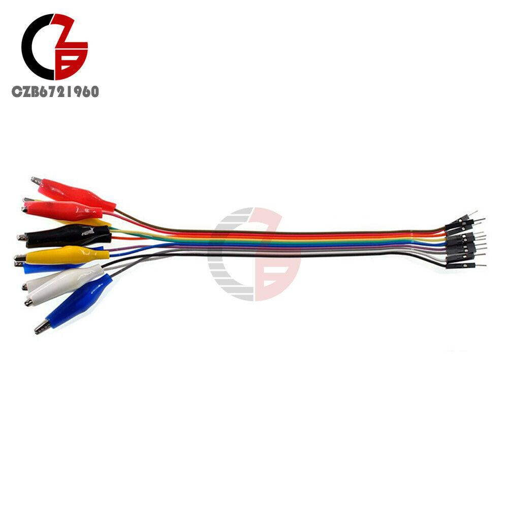 2Pcs 2 In 1 Alligator Clip Dupont Wire 10pin 20cm Male Crocodile Jumper Test