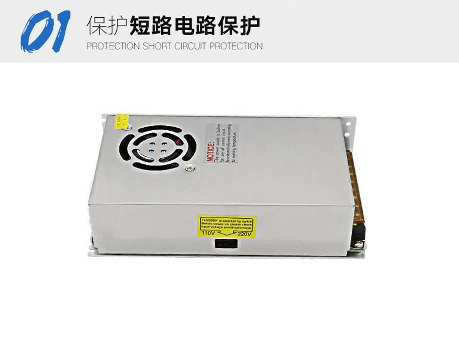24V 10A 240W Regulated Switching Power Supply Transformer PSU DC Built-in Fan