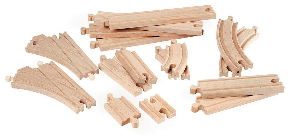 33402 BRIO Expansion Pack Intermediate Wooden Train Railway Tracks 16pcs 3yrs+