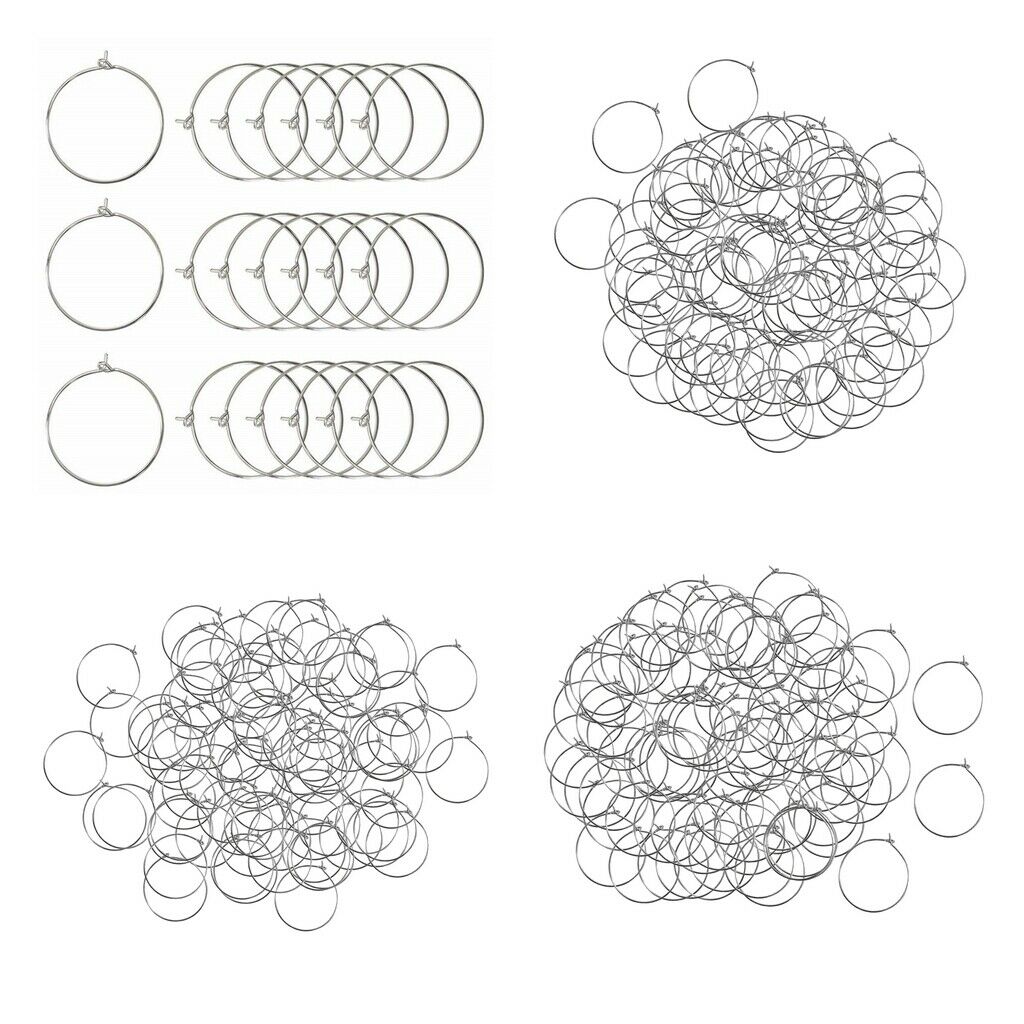 300 Pieces 30x25mm Round Hoops Rings for DIY Craft Making Wedding Festival