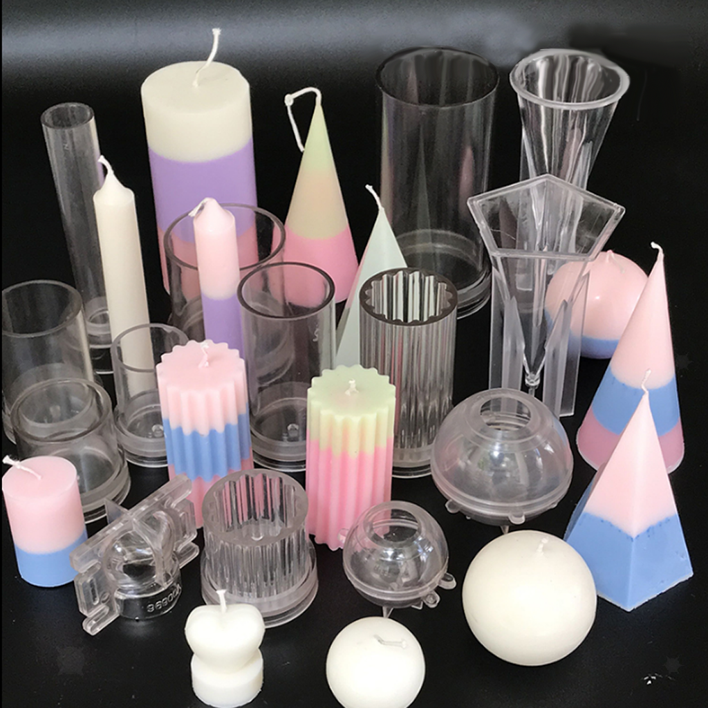 Flat Round Plastic Candle Making Mould DIY Handmade Candle Soap Mold 55x28mm
