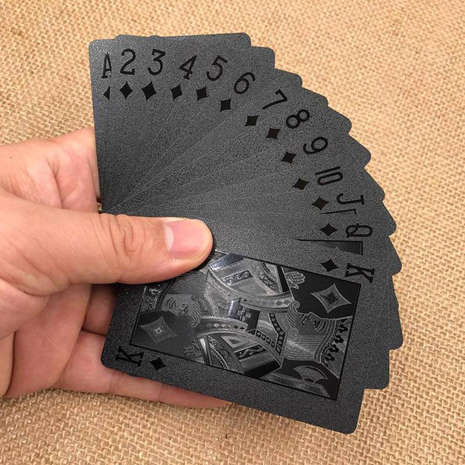 Black Playing Cards Deck Frosting Black Diamond Poker Waterproof Limited Edition
