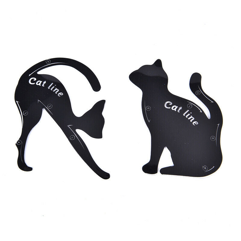 3Set Cat Line Stencils Eye Makeup Tool Eyeliner Stencils Template Eyebr JD