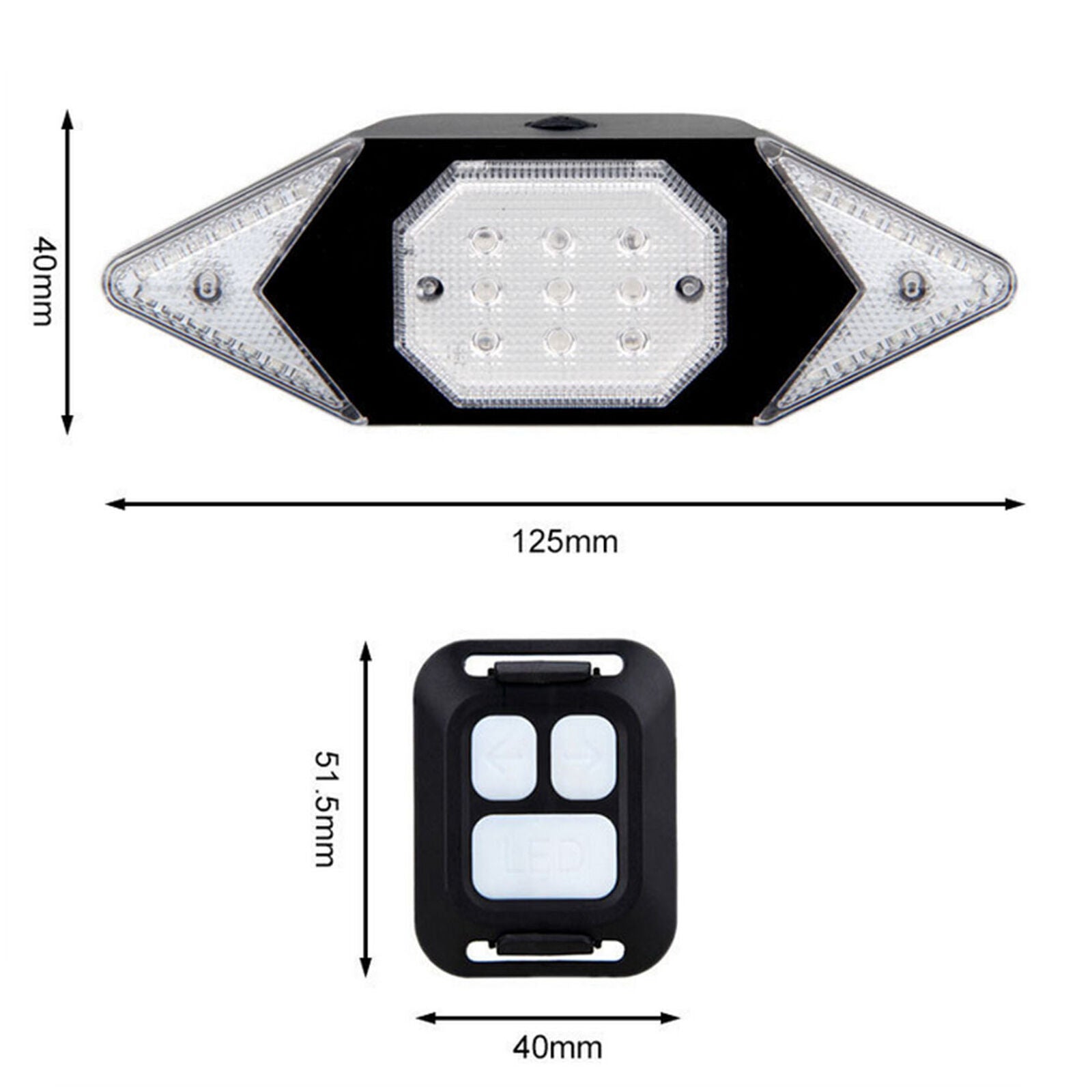 LED Bicycle USB Indicator Bike Rear Tail Turn Signal Light Wireless Remote
