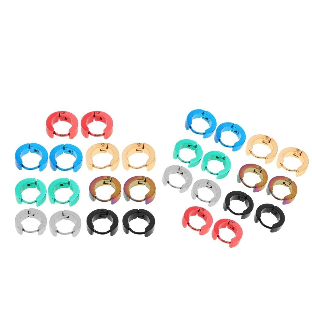 14 Pairs Stainless Steel Women Huggie Hoop Earrings for Men  Ear Piercings