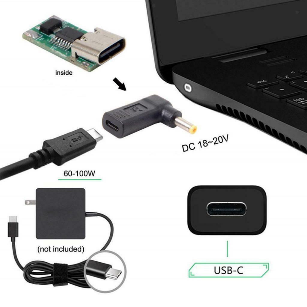 5010 Famle To Type-C Elbow With PD Laptop Adapter Power Charger Converter