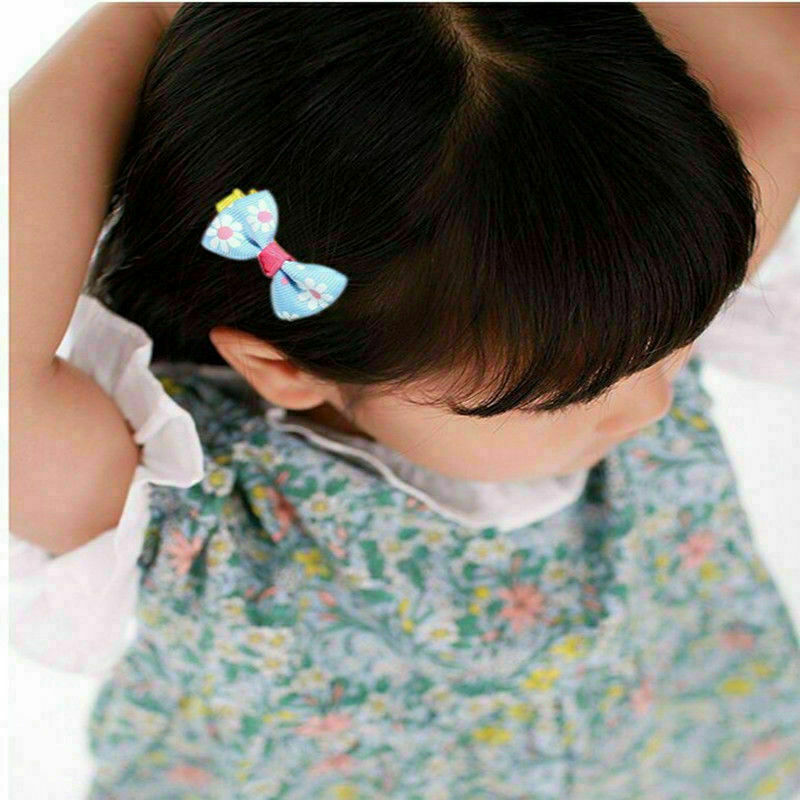 10X/set Kids Baby Girl's Bow Ribbon Hair Bow Mini Clips Hair Clip Hairpins Hot