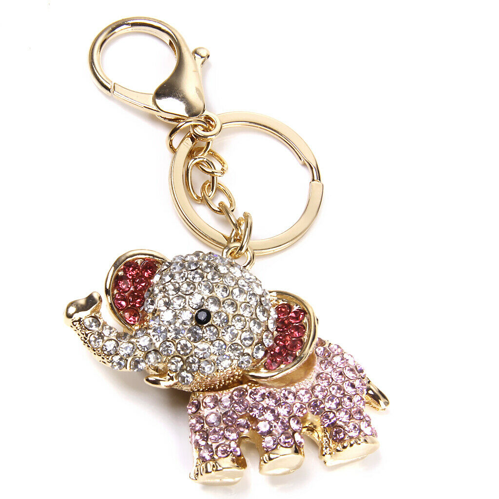 Crystal Rhinestone Keychain Elephant Pendant Key  Chain Key  Charm
