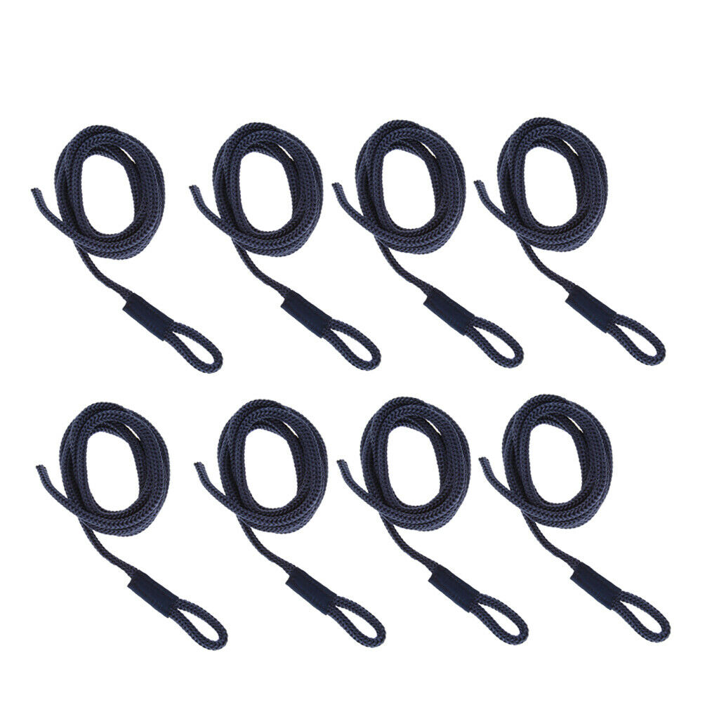 8 Lines Of Double Braided Nylon Shock Absorbers For Mooring Marine Boats (Dark