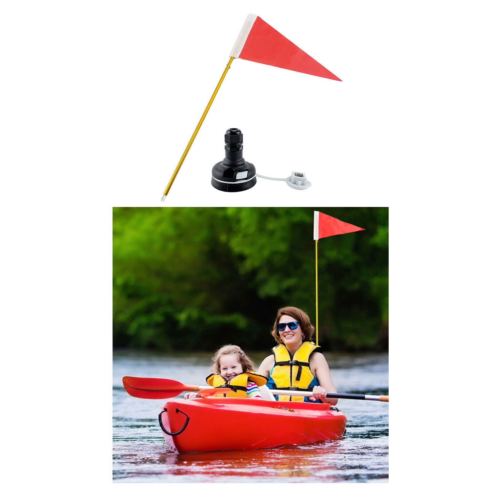 3.94ft Kayak Safety Flag for Boat Canoe Yacht Dinghy Kayaking Accessories