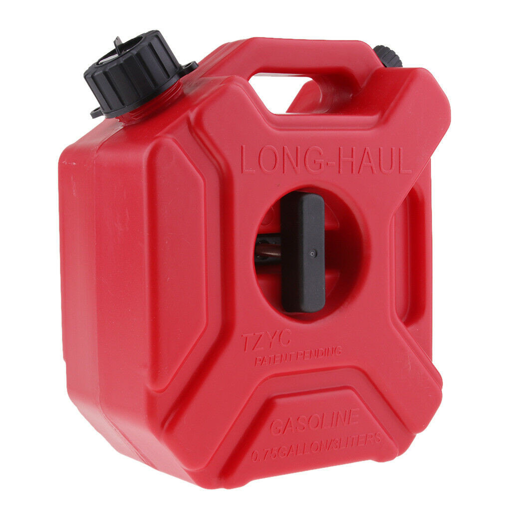 3L Red Portable Jerry Can Gas Plastic Fuel Tank Petrol ATV UTV Motorcycle