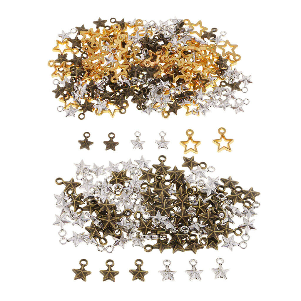 100 pieces Mixed Star Charms pendants for jewelry making