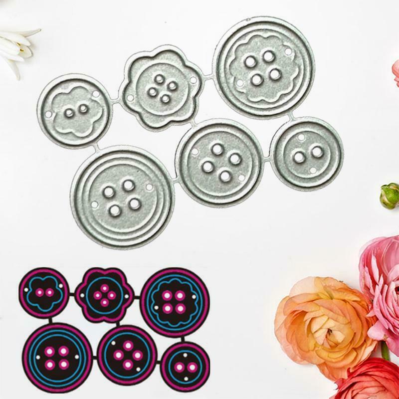 Button Metal Cutting Dies Stencil DIY Scrapbooking Album Paper Card Template