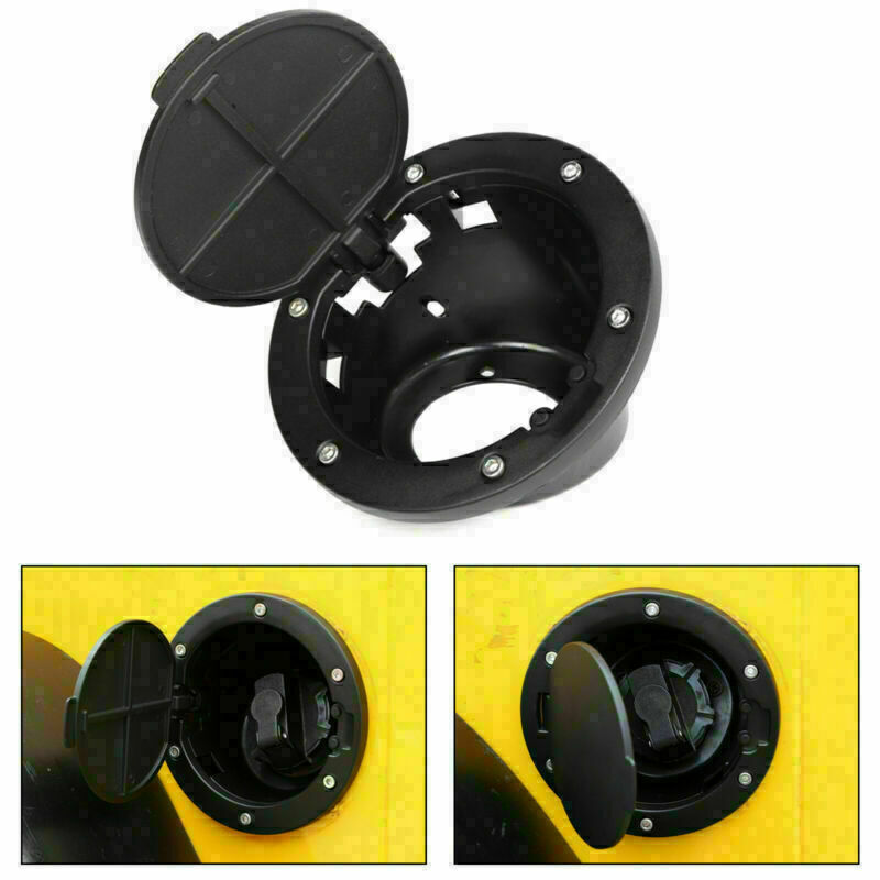 Black Locking Door Fuel Gas Tank Cap Cover For 2007-2018 Wrangler TJ CN