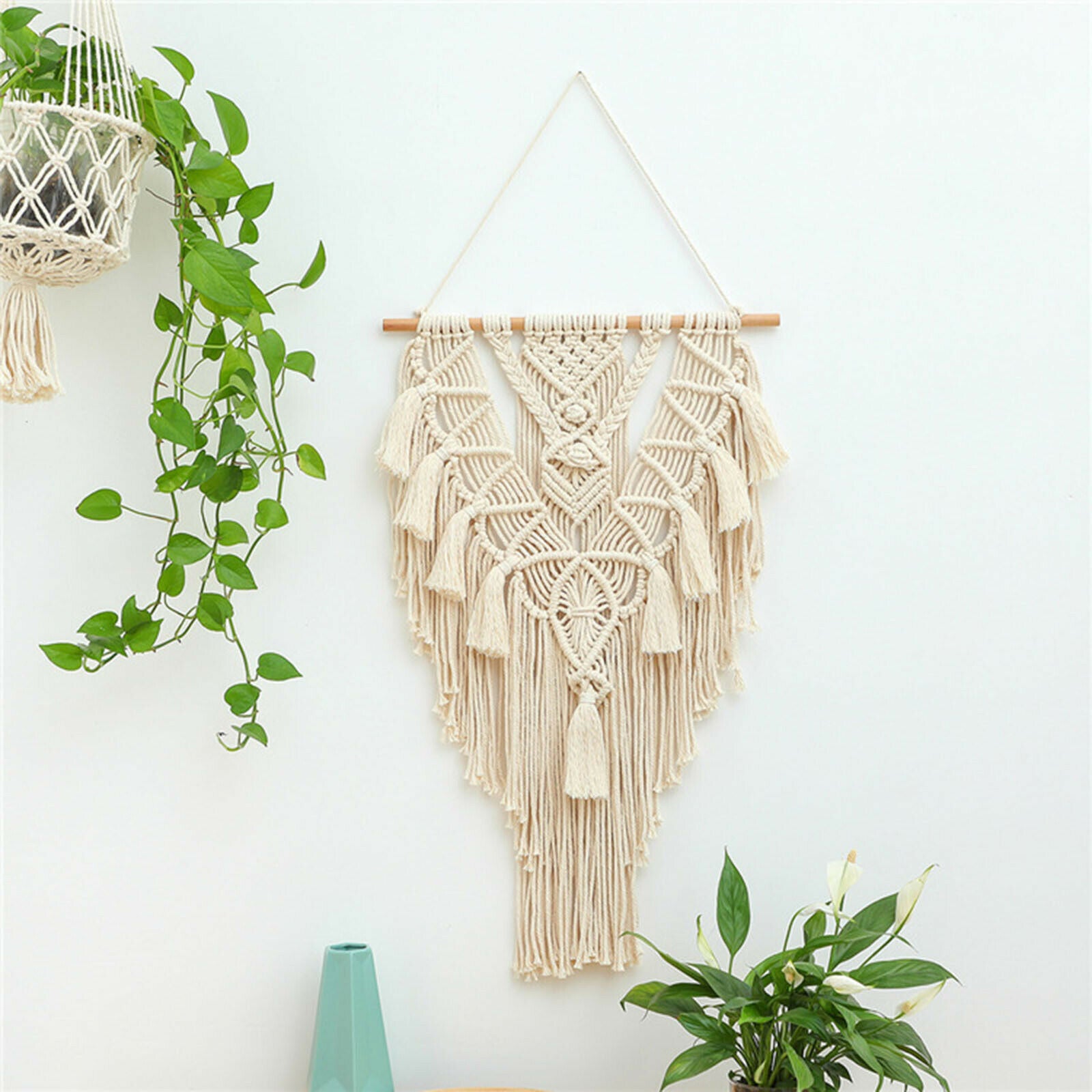 Handmade Macrame Tapestry Handwoven Pendant Bohemian Wall Hanging Art Decor