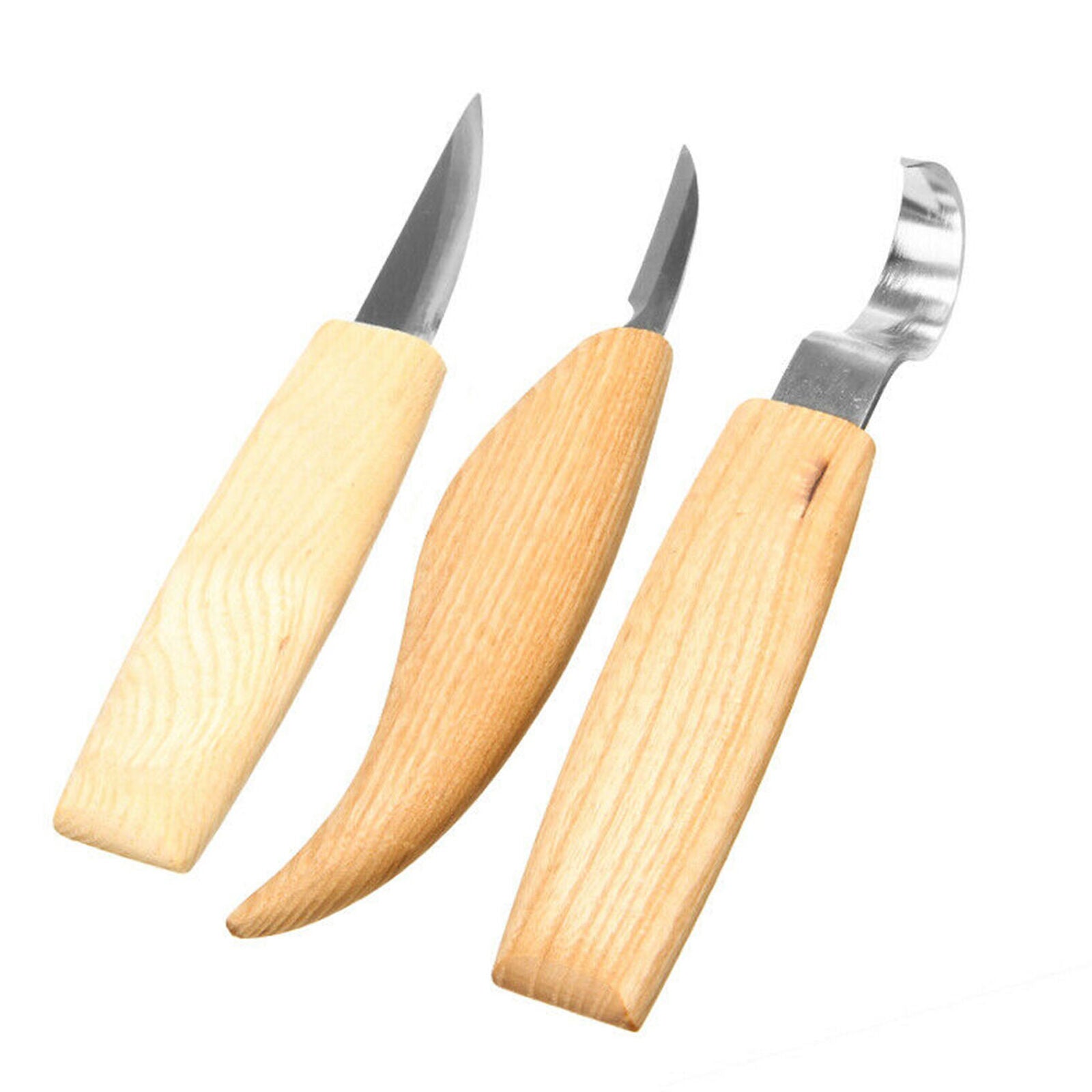 Wood Carving DIY Set Chisel Woodworking Whittling Cutter Chip Hand Tools 3pcs