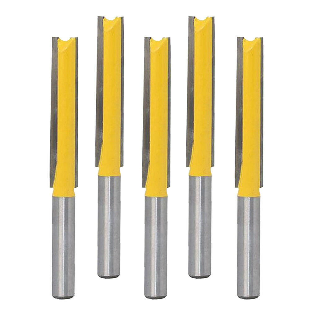 5pcs Extra Long Straight Router Bit Flush Router Bit Shank Woodworking